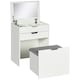 image 1 of HOMCOM Dressing Table with Mirror and Stool, Vanity Table with Storage