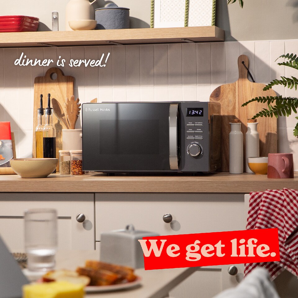 image 1 of Russell Hobbs RHMD818G Grey Microwave 20L Digital Legacy 800W Defrost Function