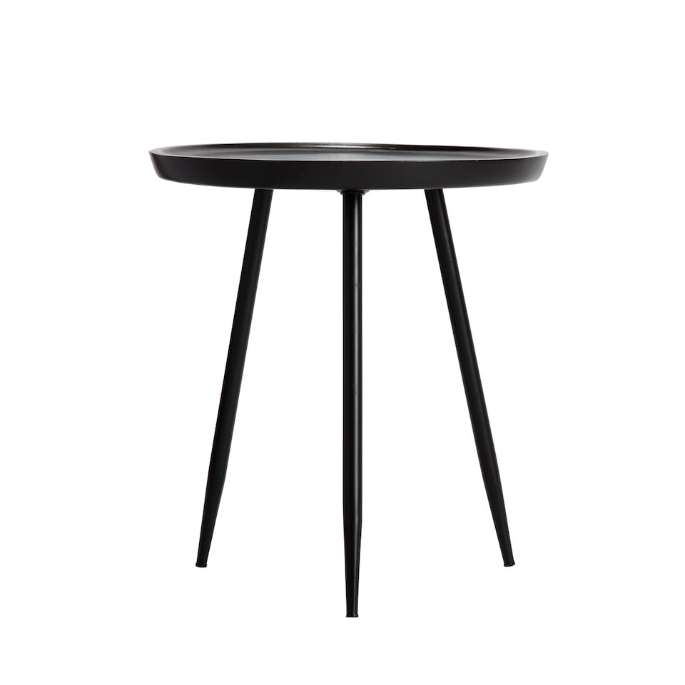 image 1 of Chervey Round Solid Mango Wood Side Table with Tri-Pin Legs Large