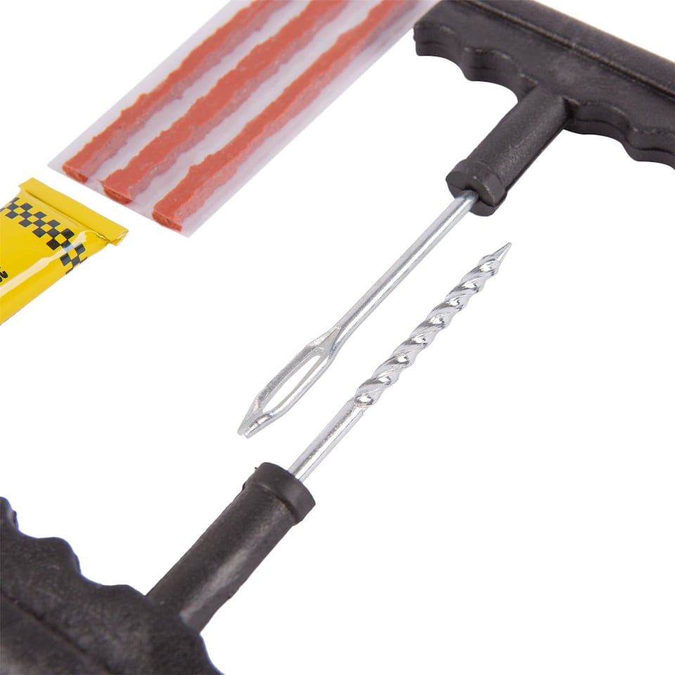 image 1 of Blackspur 6pc Car Tyre Puncture Repair Kit - Black