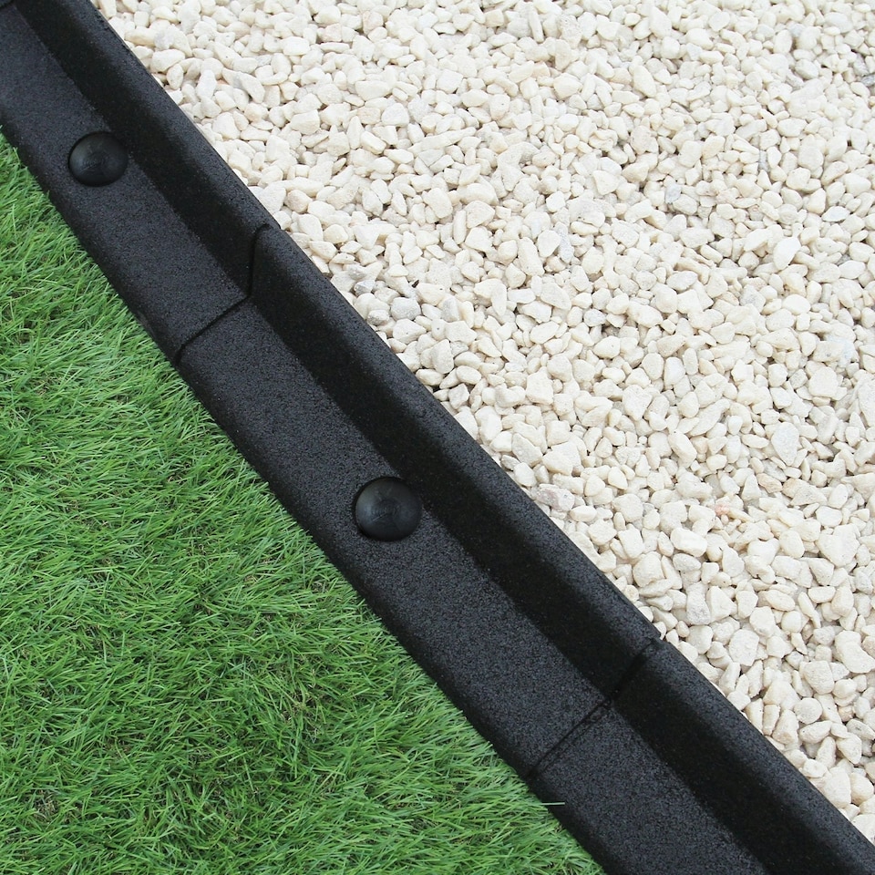 image 1 of Flexible Lawn Edging Black 1.2m x 22