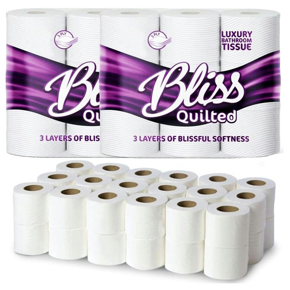 image 1 of 36 Rolls Of Super Absorbent Luxurious Soft Triple Quilted Toilet Tissue Ideal For Washrooms & Bathrooms