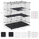 image 4 of PawHut 30 Pcs DIY Expandable Pet Cage Steel Bars w/ Doors Trays Plastic Corners