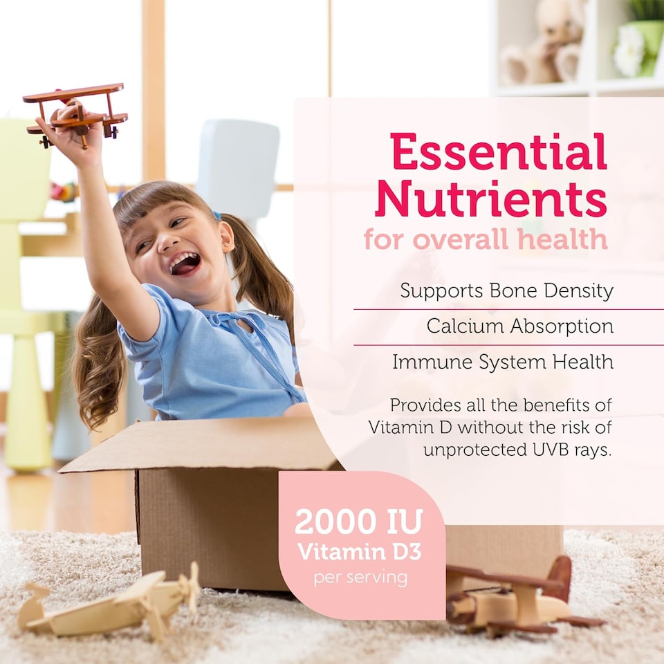 image 1 of Junior Vitamin D3 + K2 Chewable Tablets for Kids, 90c