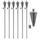 image 1 of Harbour Housewares Metal Garden Torches - Cone - Silver - Pack of 6