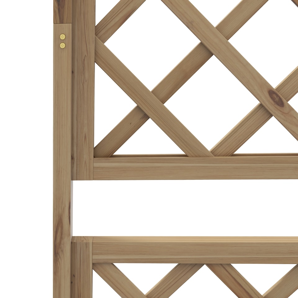 image 1 of Outsunny Wooden Trellis Planter, Raised Garden Bed for Climbing Plants, Natural