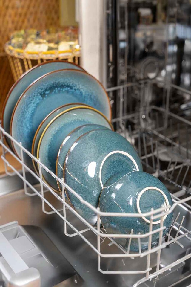 image 1 of Scandi Home Set of 4 Stavanger 21cm Blue Artisan Glaze Ceramic Pasta Bowls | Blue | Dark Blue