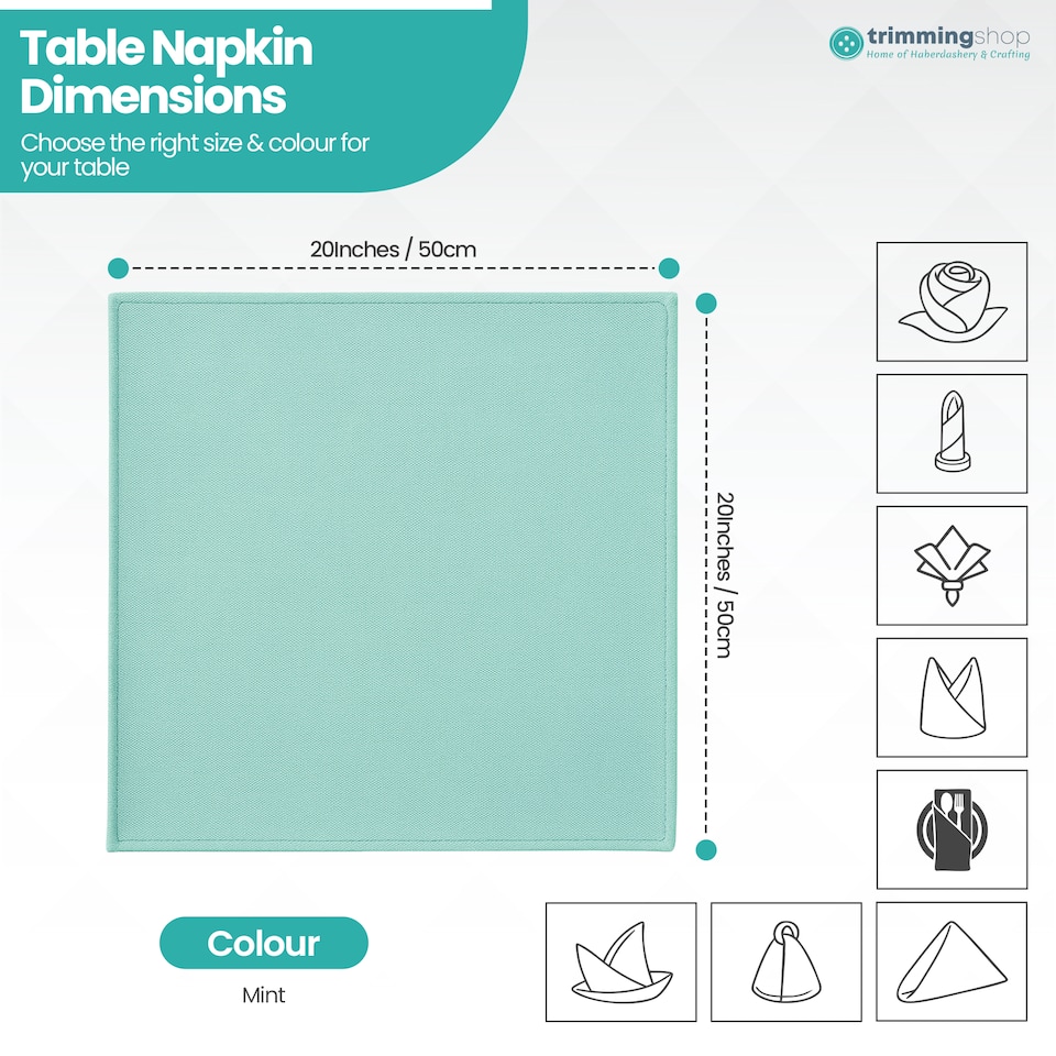 image 1 of 1pc Polyester Table Napkins, Wrinkle-Resistant Cloth Napkin - 20 Inch