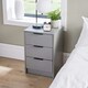image 4 of Bedside 3 Drawer Storage Grey Clothing Nightstand Organiser Bedroom Cabinet Unit