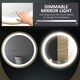 image 4 of kleankin Wall Mounted LED Bathroom Mirror with 3 Light Colours Time Display Gold
