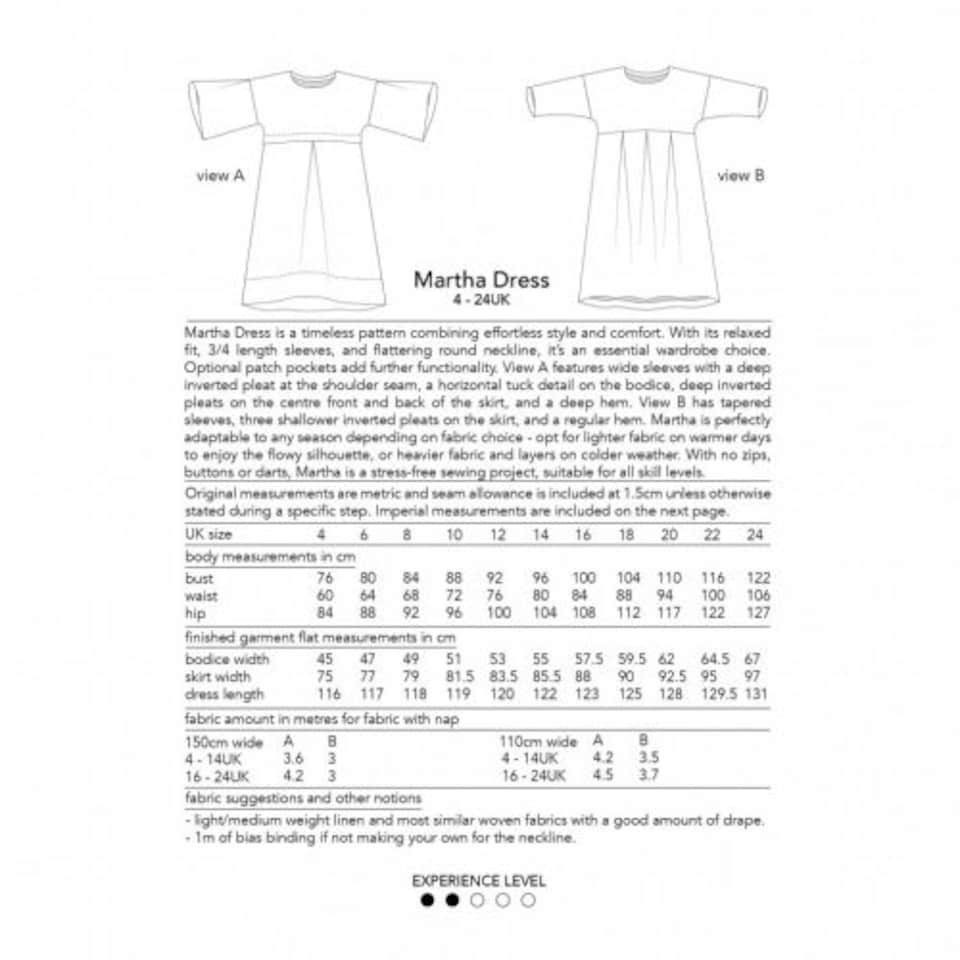 image 1 of Dhurata Davies Martha Dress Paper Sewing Pattern – Women’s Dress, UK Sizes 4–24, Easy