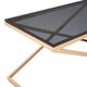 image 3 of Montril Glass Top Criss Cross Coffee Table Gold