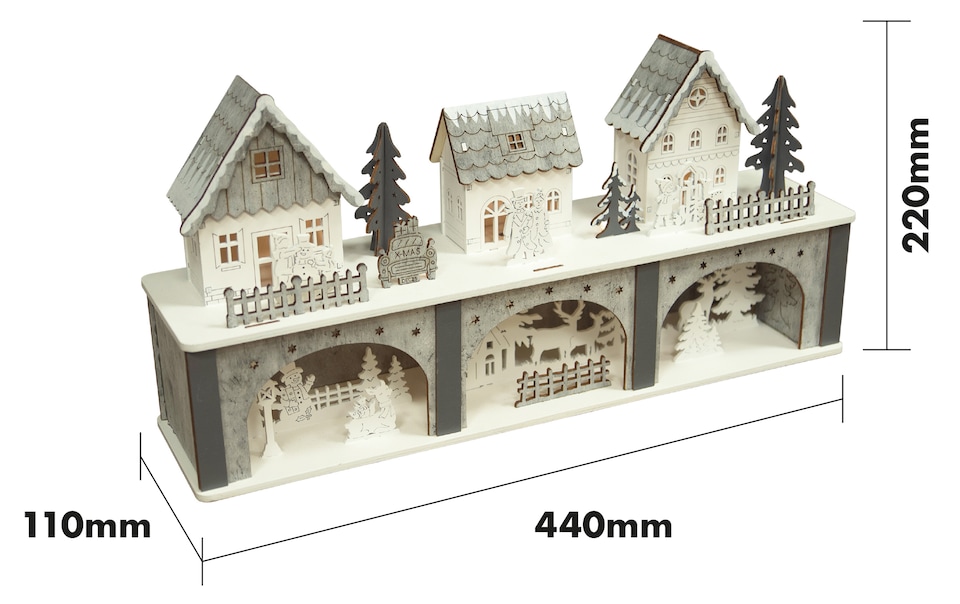 image 1 of St Helens Wooden Xmas Scenery with LED light
