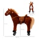 image 5 of HOMCOM Plush Walking Horse Ride On Toy with Wheels and Realistic Sounds Rocking Horse for Girls Boys 2 Plus Years Old, 50cm Tall, Brown