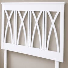 5ft King Size Pure White,Solid Wood Wooden Summer Headboard Bedhead