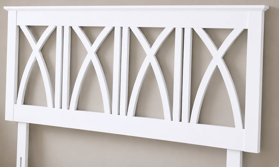 image 1 of 5ft King Size Pure White,Solid Wood Wooden Summer Headboard Bedhead