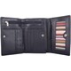 image 1 of London Leathergoods Womens Tri Fold Money Holder Magnetic Flap Purse Wallet | Blue | Navy