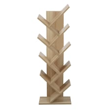 Living and Home Wooden Tree Bookshelf Display Rack 9 Shelf- Brown