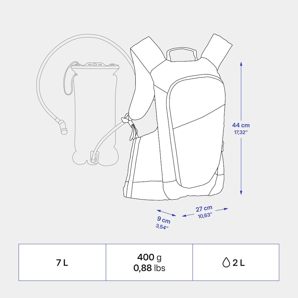 image 1 of Decathlon Mountain Biking 7 L / 2 L Hydration Backpack Explore