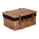 image 2 of 36cm Double Steamed Black Lined Willow Empty Picnic Basket with Pinewood Lid | Brown | Brown | S | 1