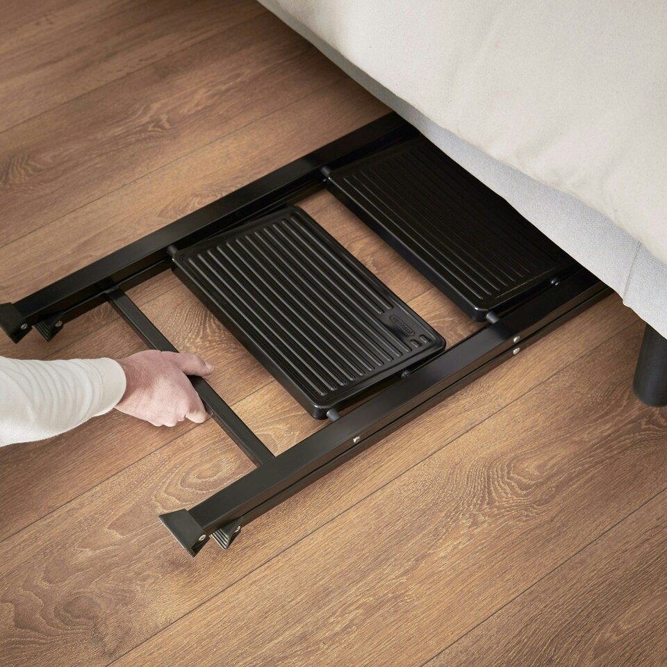 image 1 of VonHaus Steel Folding 3 Step Ladder Slim with Anti Slip Feet