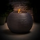 image 3 of ValueLights Round Ribbed Solar Power Outdoor Cascading Water Fountain | Grey