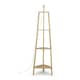 image 3 of ValueLights Hiru Natural Wood 3 Tier Shelf Floor Lamp | Brown