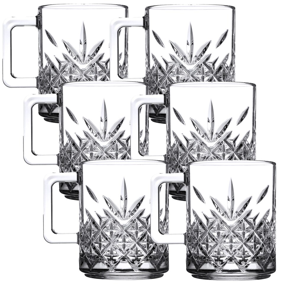 Glass Mugs Cups 250ml | Clear | 6