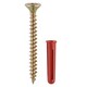 image 1 of Timco - Red Plastic Plugs with Screws (Size 30mm Red Plug, 4.0x40 Screw - 200 Pieces)