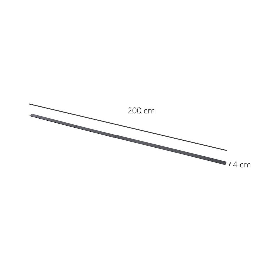 image 1 of HOMCOM Sliding Wood Barn Door Track System Kit Hardware Set Stainless Steel | Brown | 200 cm x 4 cm x 0.6 cm