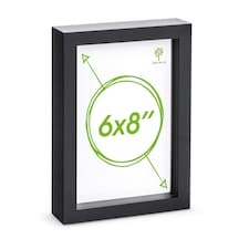 Nicola Spring A5 (6 x 8") Photo Frame - Black - 3D Photo Frame Picture Frame Box Portrait Display Case (23.5 x 17cm)