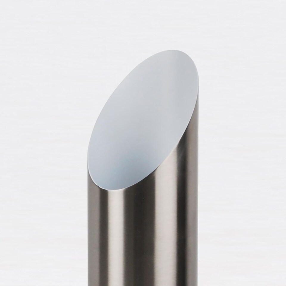 image 1 of Set of 2 Satin Nickel Tubular Floor Uplights | Silver | White | Medium | 2