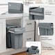 image 7 of HOMCOM Under-Sink Kitchen Trash Bin, 2 Removable Recycling Containers, Grey