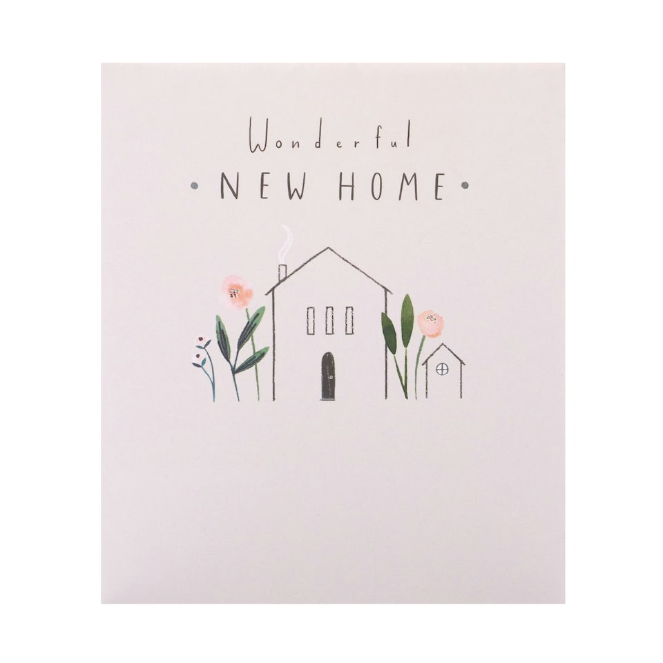 image 1 of New Home Card - House With Flowers
