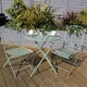 image 4 of Charles Bentley Rustic Wrought Iron Outdoor Bistro Set - Sage Green