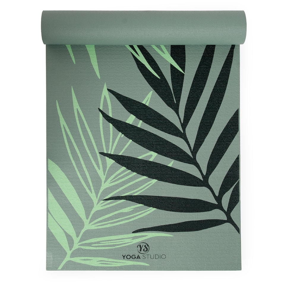 image 1 of Yoga Studio Designed Sticky Yoga Mat 6mm - Sage Green Mat Paradise Palm | Multi | Sage Green Mat Paradise Palm | 183cm x 61cm x 6mm