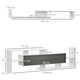 image 3 of HOMCOM TV Cabinet Unit w/ Wall-Mounted Shelf, Open Shelves Black and Brown White