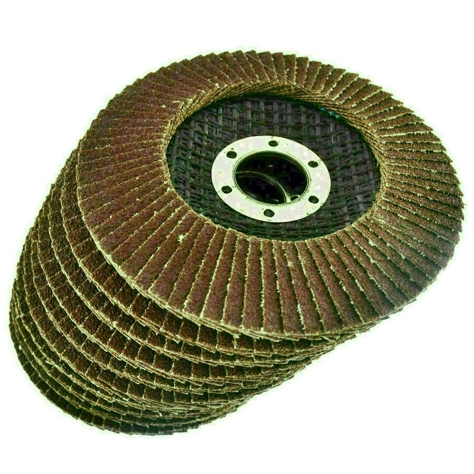 image 1 of 100 x Flap Discs 60 Grit Angle Grinder 4.5" (115mm) Flat Sanding Grinding AT929