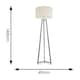 image 3 of ValueLights Lottie Grey Wood Tripod Floor Lamp with Cream Boucle Drum Shade