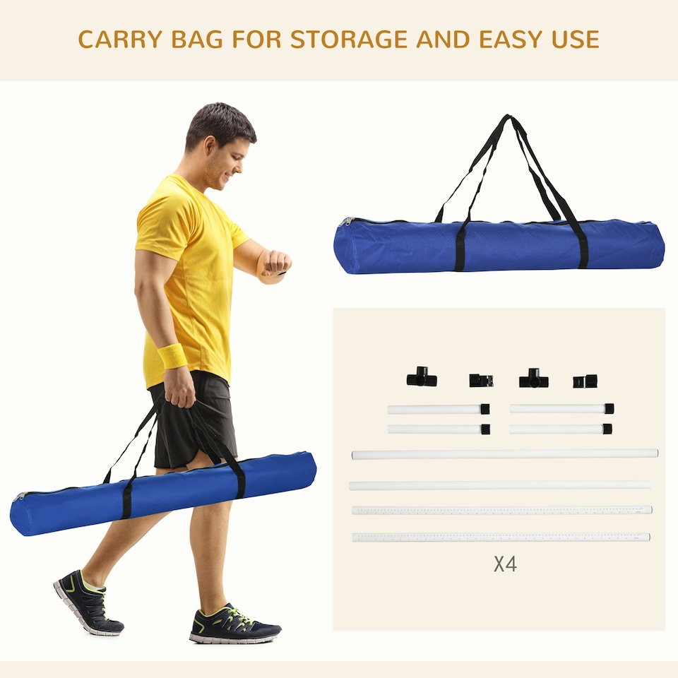 image 1 of PawHut 4 Pieces Dog Agility Training Equipment with Carrying Bag, White