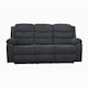 image 4 of Boston 3 Seater Fabric Manual Recliner Sofa (Grey)
