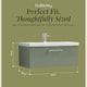 image 5 of Balterley Wall Hung 1 Drawer Vanity Unit with Mid-Edge Ceramic Basin | Green | Satin Green