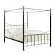 image 1 of Marylebone Traditional Four Poster Canopy Metal Bed Frame | Black | Black & Brass | King