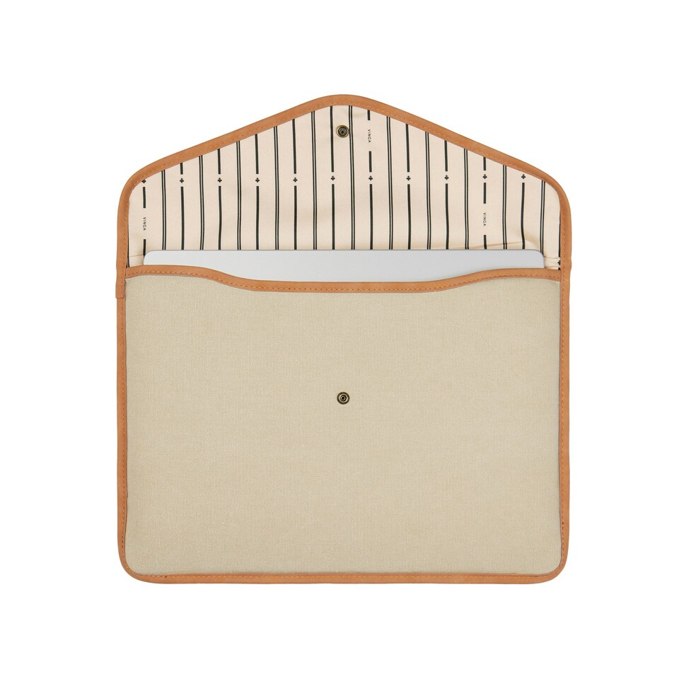 image 1 of Vinga Bosler Canvas Recycled Laptop Sleeve - Beige - One Size Brown
