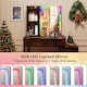 image 5 of COSTWAY RGB Vanity Table Set Bedroom Dressing Table Mirror   Lights Brown