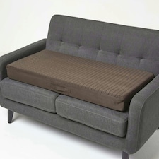 Homescapes Brown Suede Orthopaedic Foam 2 Seater Booster Cushion | Brown | Chocolate | 100 x 50 x 10 cm
