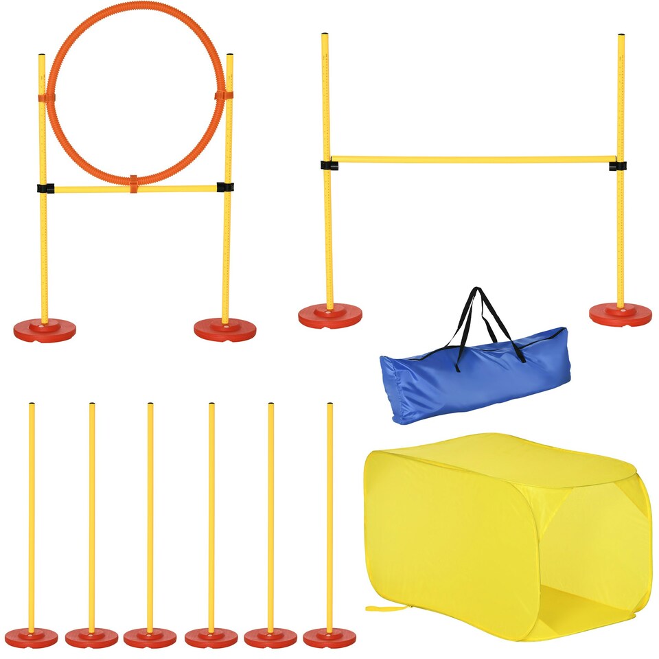 image 1 of PawHut Outdoor 4 PC Dog Pet Agility Training Garden Starter Obstacle Set for Dog