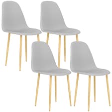HOMCOM Dining Chairs Set of 4 w/ Curved Back, Steel Legs | Multi