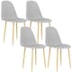 image 1 of HOMCOM Dining Chairs Set of 4 w/ Curved Back, Steel Legs | Multi
