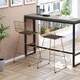 image 2 of HOMCOM Set of 2 Bar Stools, Modern Counter Height Breakfast Bar Chairs with Wire Metal Frame for Kitchen, Dining Room, Gold